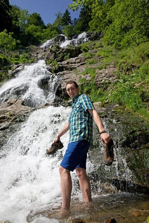 Erfrischung am Todtnauer Wasserfall.