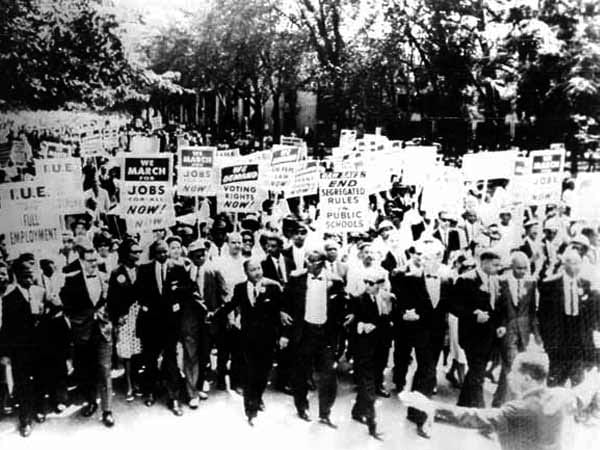 Der Marsch auf Washington am 28. August 1963: Er war der Höhepunkt der Bürgerrechtsbewegung in den USA, 200.000 Menschen forderten das Ende der Rassentrennung.