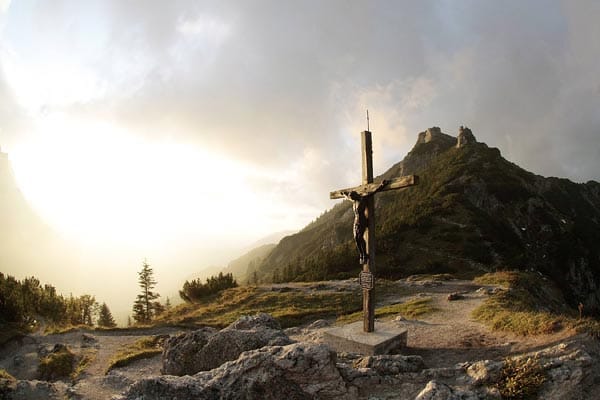 Jesus-Kreuz auf dem Stripsenjoch, Wilder Kaiser, Tirol.