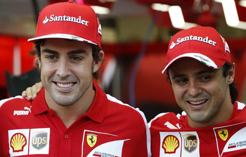 Ein Paar, das es nur noch dieses Jahr zu bestaunen gibt: Fernando Alonso (li.) und Felipe Massa.