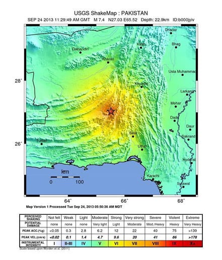 Die US-Erdbebenwarte (USGS) gibt die Stärke des Bebens mit 7,7 an, das Geoforschungszentrums (GFZ) Potsdam mit 7,6. Die US-Erdbebenwarte (USGS) gibt die Stärke des Bebens mit 7,7 an, das Geoforschungszentrums (GFZ) Potsdam mit 7,6.