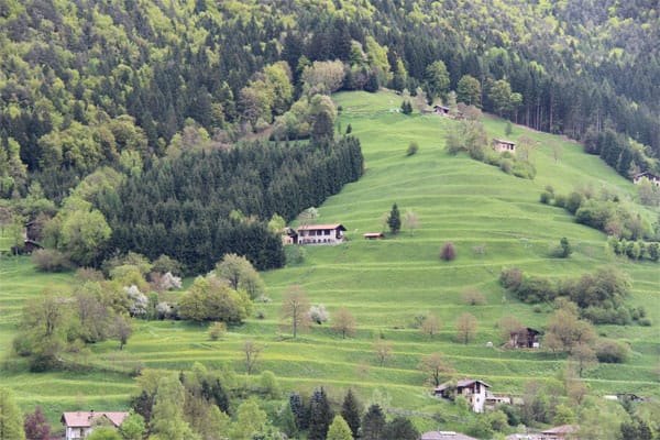 Beschauliches Ledrotal im Trentino, Italien.