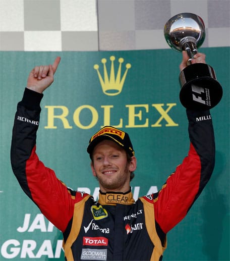 Romain Grosjean zeigt ein Spitzenrennen und fährt zeitweise auf Augenhöhe mit Red Bull. Am Ende wird er Dritter.