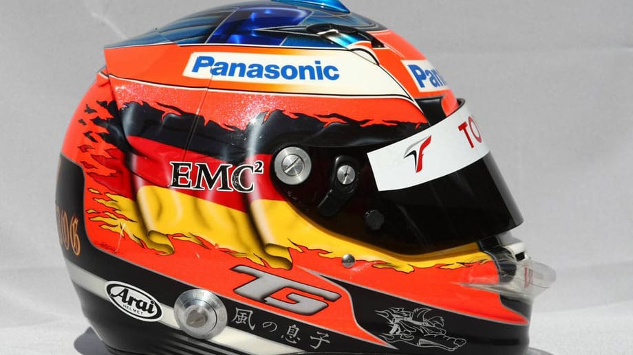 Auch der Helm von Timo Glock aus dem Jahr 2009 kann sich sehen lassen.