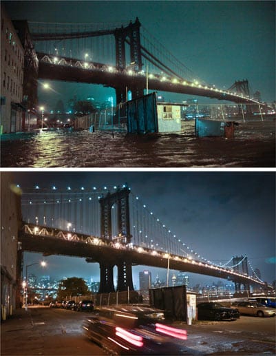 USA, New York, Manhattan Bridge, Hurrikan "Sandy"