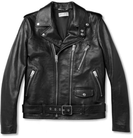 Dieses Lederjacken-Modell ist besonders hochwertig und rockig! Jacke von Saint Laurent für etwa 3500 Euro.
