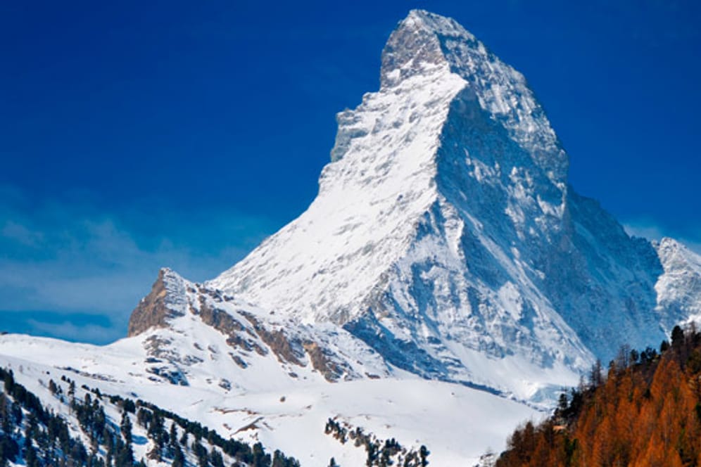 Das Matterhorn: Der höchste Berg der Alpen gilt als eines der beliebtesten Skigebiete im Kanton Wallis