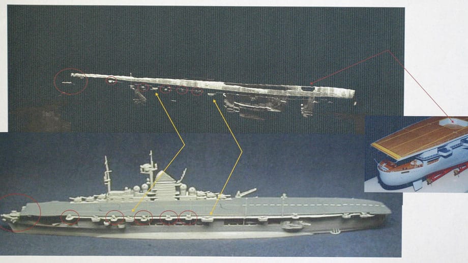 262 Meter lang war die "Graf Zeppelin", die an der Förde gebaut wurde - und nie in ihrer geplanten Funktion zum Einsatz kam. 1760 Mann Besatzung, 43 Flugzeuge, viele dutzend Flakgeschütze, 200.000 PS Maschinenleistung, Höchstgeschwindigkeit 33,8 Knoten (63 km/h).