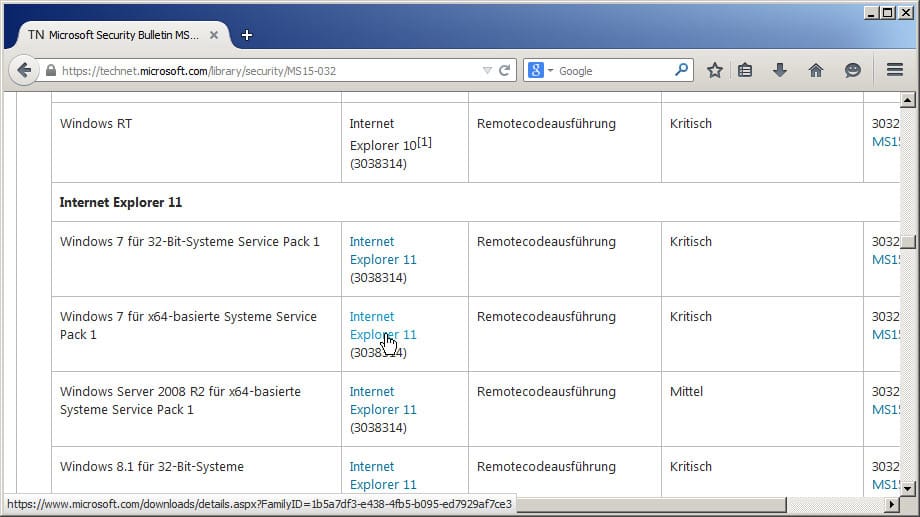 Windows-Version und Programmversion auswählen