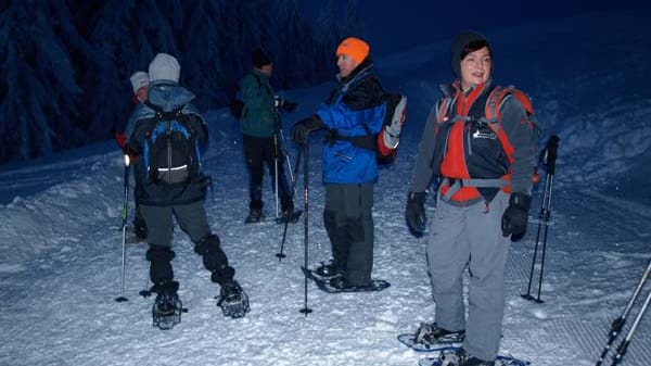 Schneeschuhwandern im Schwarzwald.