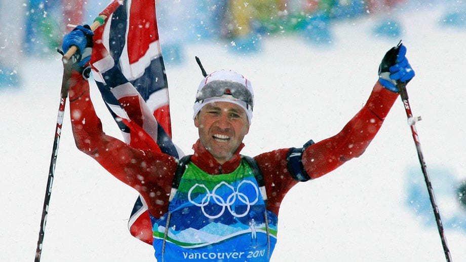 Platz 2: Ole Einar Björndalen (sieben Goldmedaillen, vier Silbermedaillen und eine Bronzemedaille).