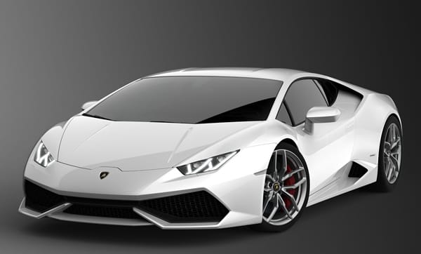 Auf den ersten Blick ein echter Lambo: Das Design des Huracán greift die aggressiv-kantige Formensprache des aktuellen Lamborghini-Stils auf.