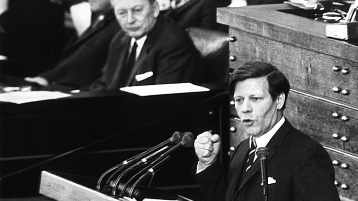 Von 1953 bis Januar 1962 und von 1965 bis 1987 war Schmidt Mitglied des Deutschen Bundestags. Zu Zeiten der Großen Koalition unter Kurt Georg Kiesinger führte er zunächst ab Herbst 1966 kommissarisch und ab Februar 1967 offiziell die SPD-Bundestagsfraktion.