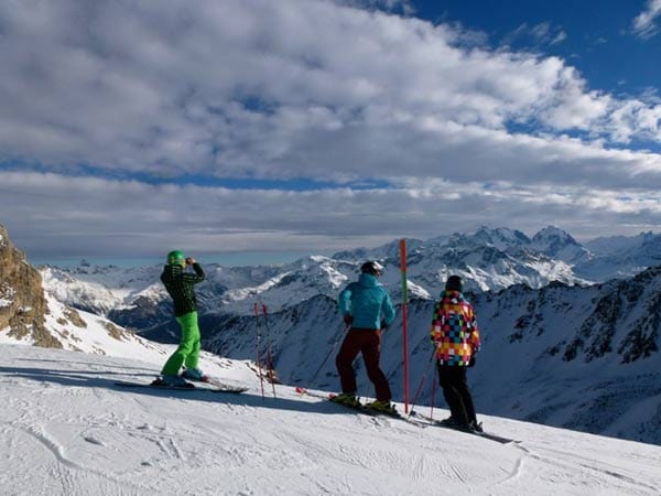 Panorama beim Skifahren in St. Moritz.