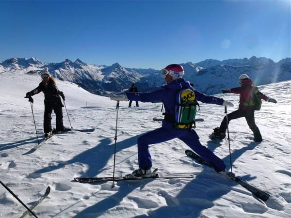 Ski Yoga in St. Moritz.