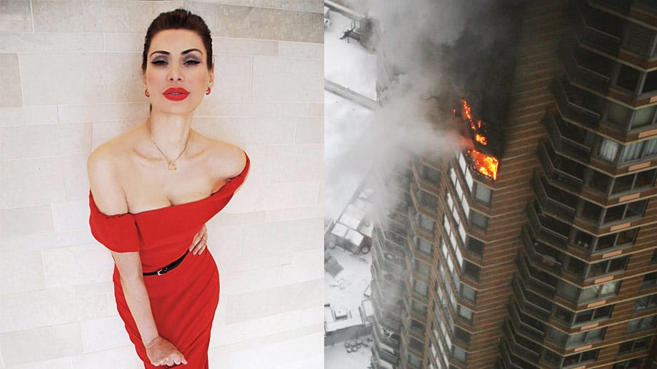 Die "schönste Powerfrau aller Zeiten" in Lebensgefahr: Nadja Atwal und ihre Familie können sich nur knapp über das Treppenhaus eines brennenden Hochhauses retten.