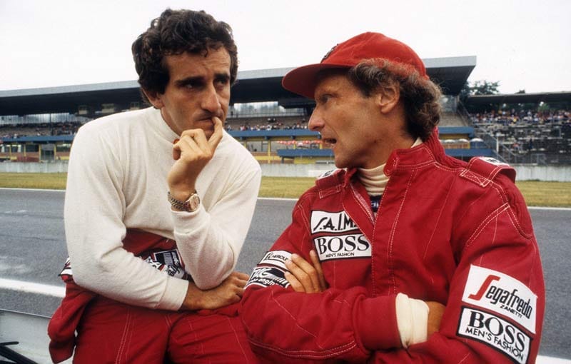 Laudas (re.) Teamkollege bei McLaren ist Alain Prost.
