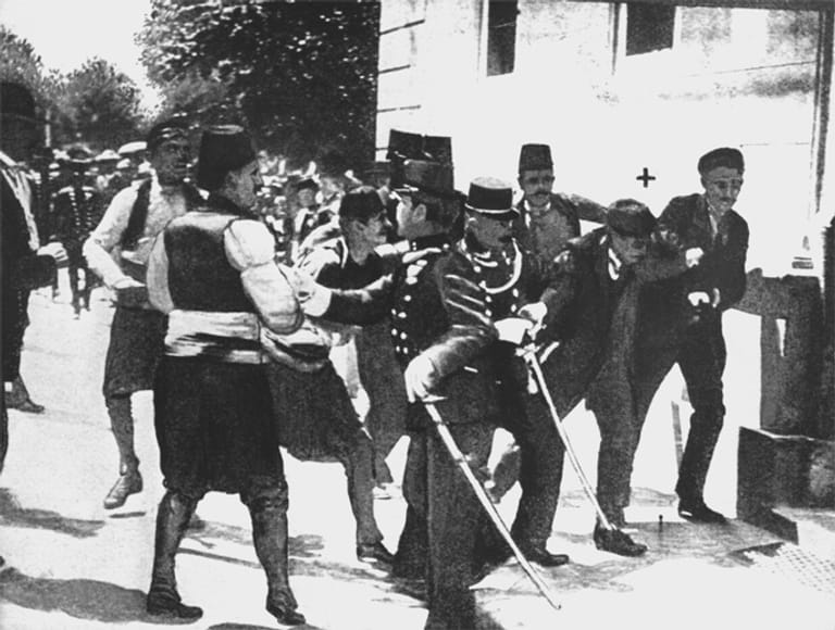 Erster Weltkrieg: Festnahme des Attentäters Gavrilo Princip