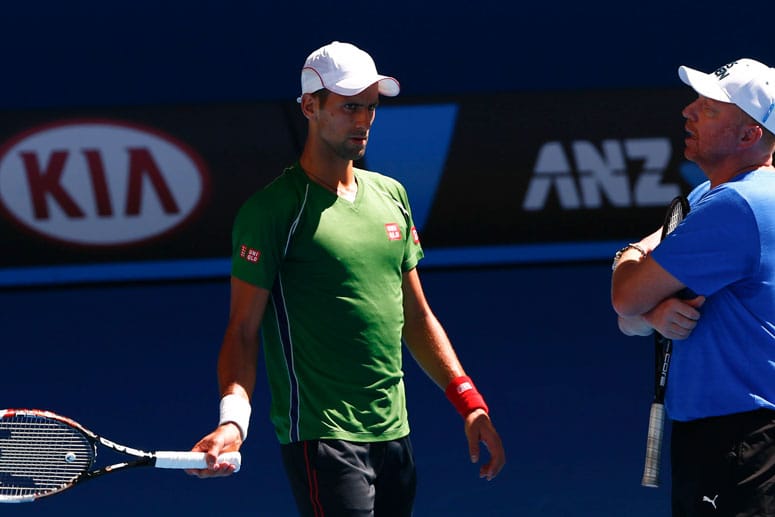 Boris Becker gibt seinen Erfahrungsschatz an Novak Djokovic (Nr. 2) weiter.