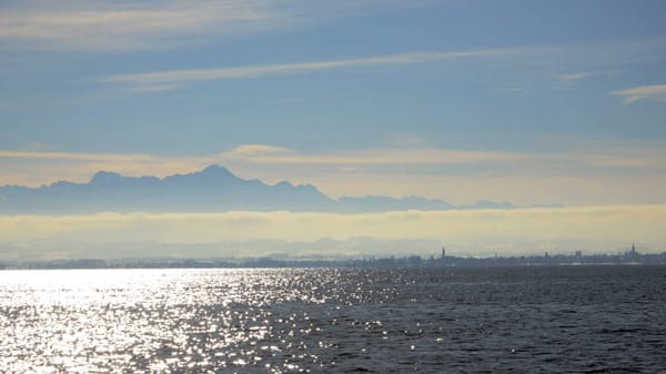 Bodensee: Alpenpanorama mit dem Säntis.