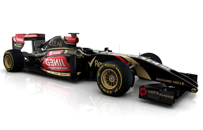 Kurz bevor McLaren sein Auto vorstellt, grätscht das Lotus-Team via Twitter rein und postet dieses Bild ihres neuen Flitzers. Beim E22 setzen die Designer auf eine Doppelnase.