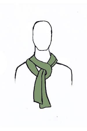 Durch eine Schlaufe gezogen legen Sie Ihren Schal schnell um. Auf diese Weise können Sie nahezu alle Schalarten tragen.