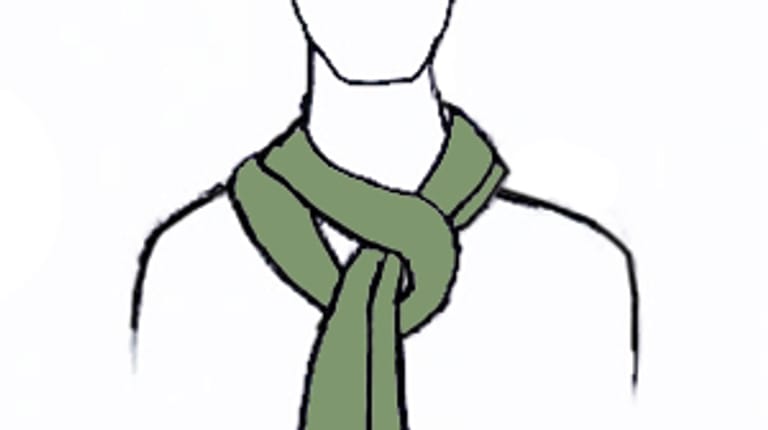 Durch eine Schlaufe gezogen legen Sie Ihren Schal schnell um. Auf diese Weise können Sie nahezu alle Schalarten tragen.