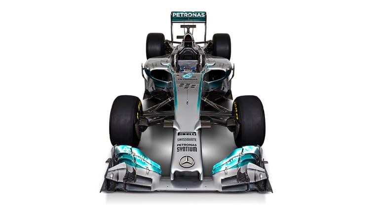 Bei den Testfahrten In Jerez enthüllt: Der neue Bolide von Nico Rosberg und Ex-Weltmeister Lewis Hamilton. Der Mercedes trägt den Namen F1 W05.