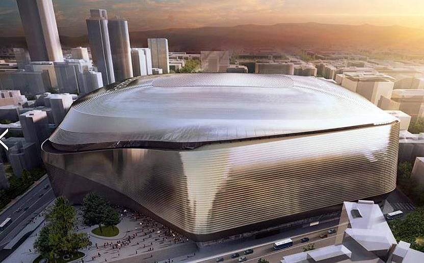 Wie ein Raumschiff: Der Umbau des Bernabéu-Stadions soll insgesamt 400 Millionen Euro kosten.