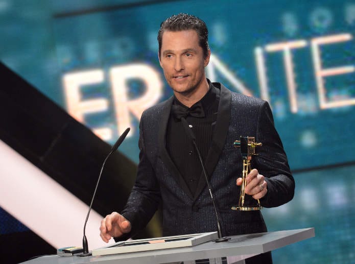 Der Schauspieler Matthew McConaughey freute sich über die Auszeichnung in der Kategorie "Bester Schauspieler International". Der Schauspieler Matthew McConaughey freute sich über die Auszeichnung in der Kategorie "Bester Schauspieler International".