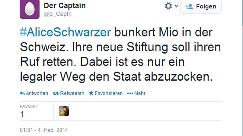 Viele User wie auch "Der Captain" glauben, dass die Millionen-Spende von Schwarzer eine unehrliche Aktion war. Genauso wie...