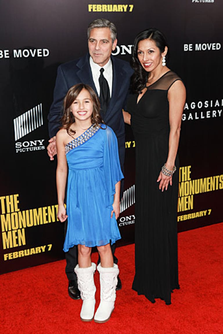 George Clooney erschien zur Premiere von "Monuments Men" in New York mit bezaubernder Begleitung.