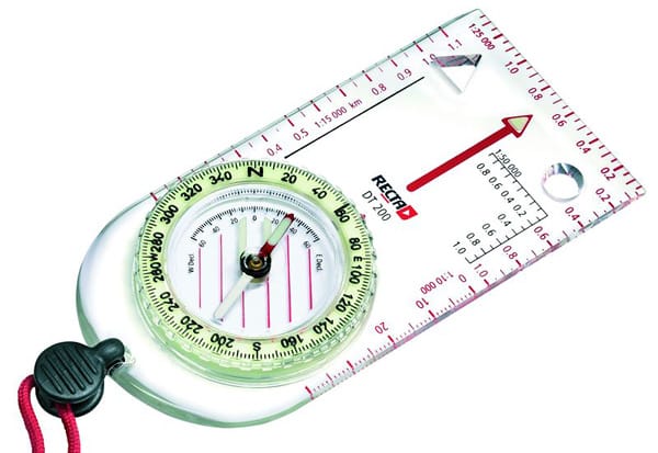 Kompass für den Orientierungslauf: Plattenkompass.