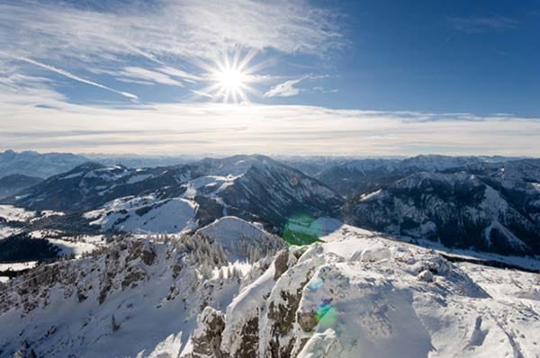 Bayerischen Alpen: Wendelstein im Winter.