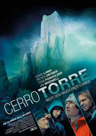 Filmplakat: "Cerro Torre, Nicht den Hauch einer Chance" mit David Lama.