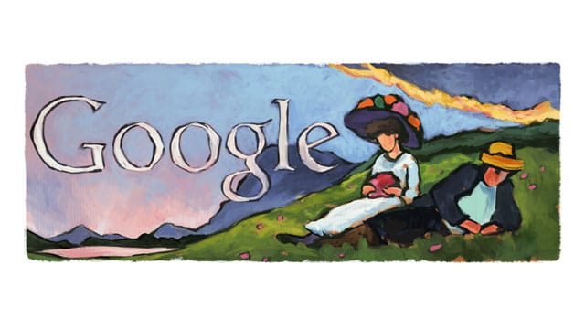 Das Google Doodle am 19. Februar 2014 erinnert an Gabriele Münter.