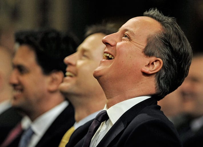 Die Kanzlerin hatte die Lacher der britischen Spitzenpolitiker bei ihrer Rede auf ihrer Seite.