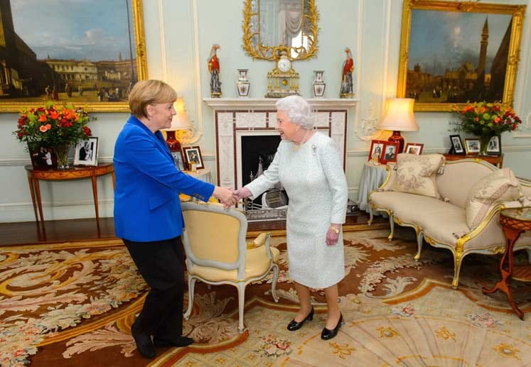 Merkel traf sich auch mit Queen Elizabeth II. im Buckingham Palace.