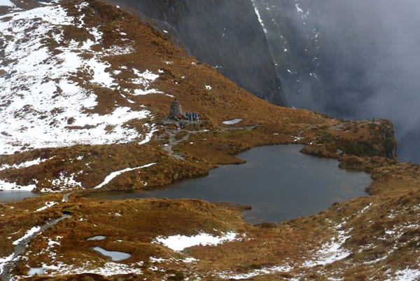 Milford Track, Neuseeland: Mackinnon Pass auf der dritten Etappe.