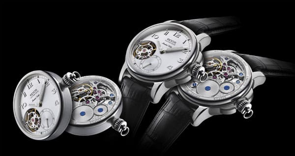 Die Verwandlung der Epos: Diese Uhr ist sowohl Taschenuhr als auch Armbanduhr.