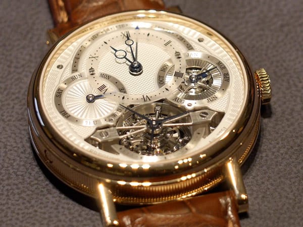 Die Breguet Tourbillon Ewiger Kalender. Diese Uhr ist etwa ab dem Spätsommer zu haben, sie wird rund 140.000 Euro kosten.