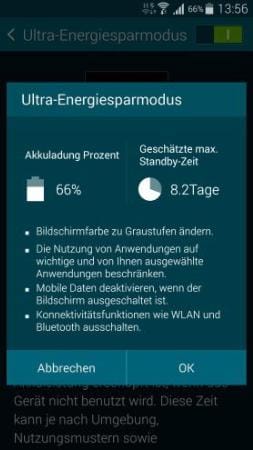 Samsung Galaxy S5: Ultra-Energiesparmodus