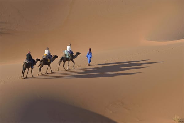 Die Sahara, die größte Trockenwüste der Erde, übt auf Reisende eine einzigartige Faszination aus. Die unendliche Weite und die Stille der Wüste lassen sich am besten im Rahmen einer Meharee - eines traditionellen Kameltrekkings - erleben.