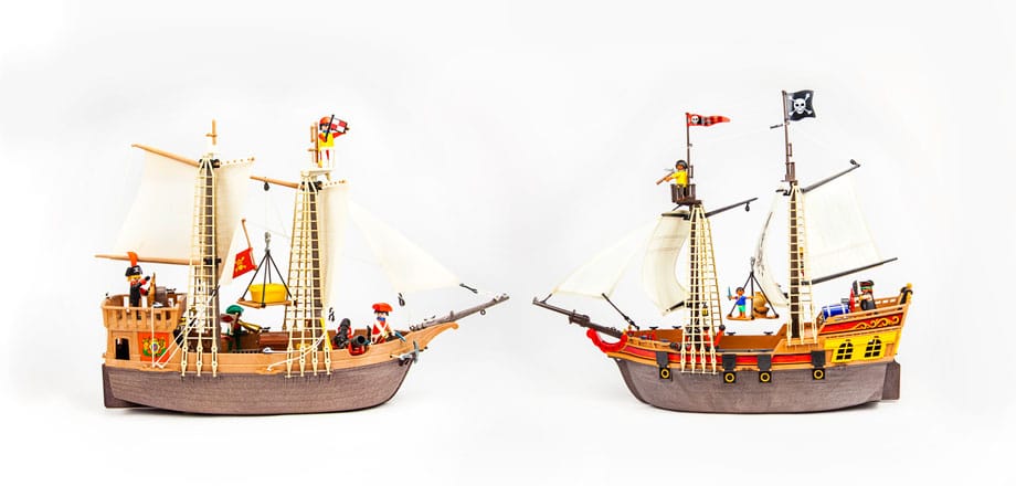 Das Piratenschiff durchlief auch seinen Wandel - anbei Modelle aus dem Jahr 1978 und 2011 im Vergleich.