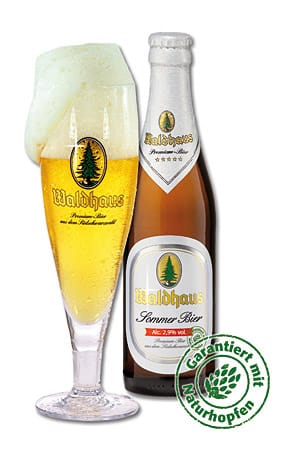 Das Waldhaus Sommer Bier der Privatbrauerei Waldhaus Joh. Schmid gewann die Goldmedaille in der Kategorie "European-Style Low-Alcohol Lager/German-Style Leicht(bier)".
