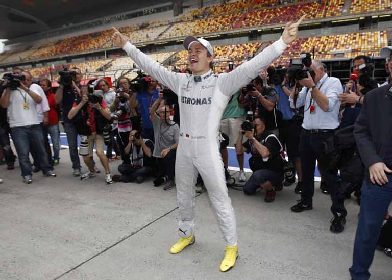 Am 15. April 2012 beim Großen Preis von China ist es endlich so weit. Nico Rosberg feiert seinen ersten Seig in der Formel 1.