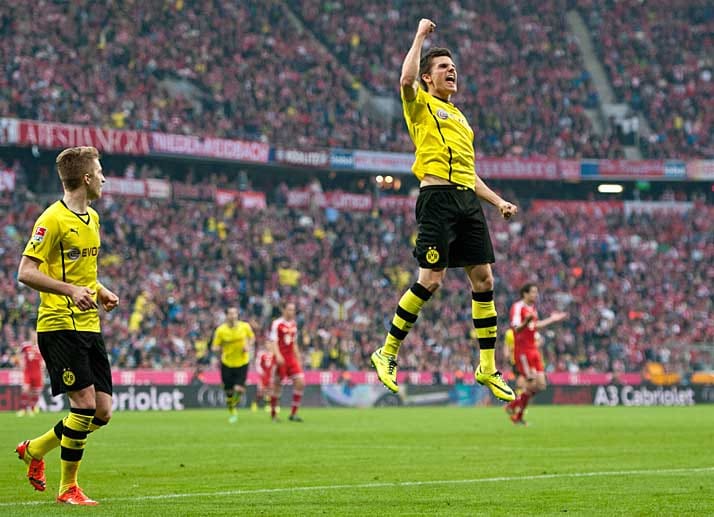 Die Generalprobe für das Pokalfinale geht an die Dortmunder. Mit 3:0 revanchiert sich der BVB in der Münchner Allianz-Arena eindrucksvoll für die Hinspielniederlage in gleicher Höhe. Jonas Hofmann freut sich über seinen Treffer.