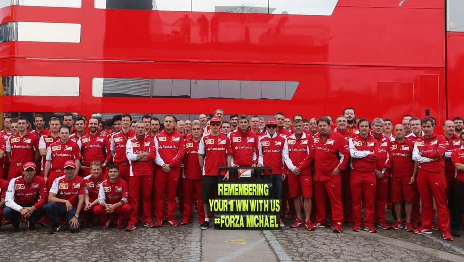 Ferrari erinnert an den ersten Sieg von Michel Schumacher mit der Scuderia.