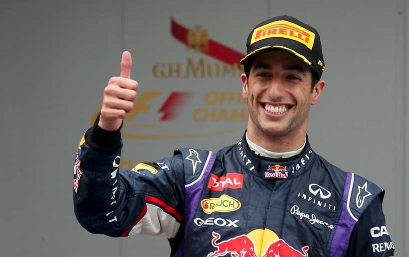 Das breiteste Grinsen hat wieder einmal Daniel Ricciardo.