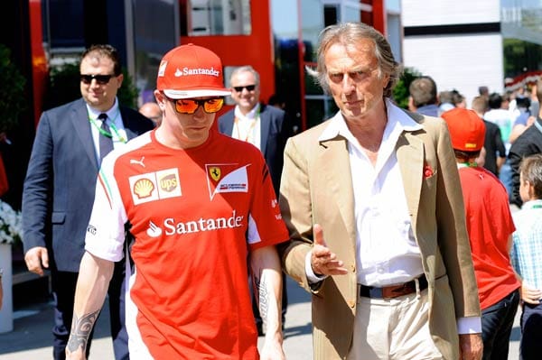 Zuletzt stand di Montezemolo vor der Herausforderung, den Formel-1-Rennstall wieder auf Kurs zu bringen. Seinen Teil zum zukünftigen Erfolg beitragen sollte auch der Weltmeister von 2007 Kimi Räikkönen (links), den di Montezemolo für die Saison 2014 zurück ins Team holte.